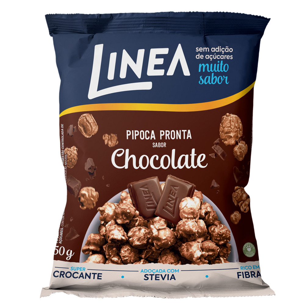 Pipoca Pronta Linea Sabor Chocolate 50g em Oferta na Shopee