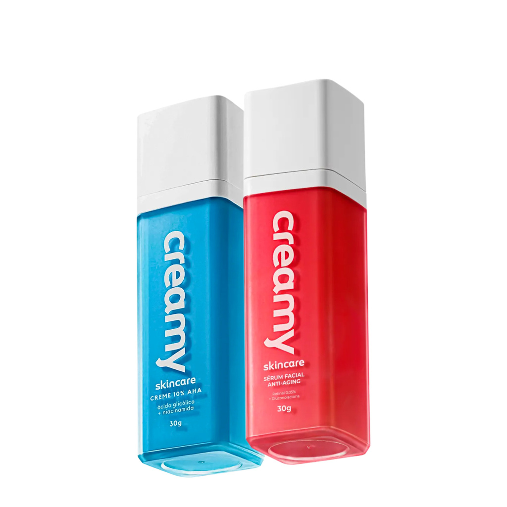 Kit Creamy Skincare Ácido Glicólico e Retinal Sérum Anti-Aging (2 produtos) em Oferta na Shopee