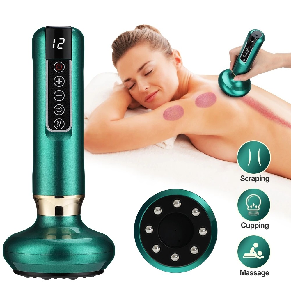 Massageador A Vácuo Sucção Elétrica Com Aquecimento Recarregável USB Vacuoterapia 12 Níveis