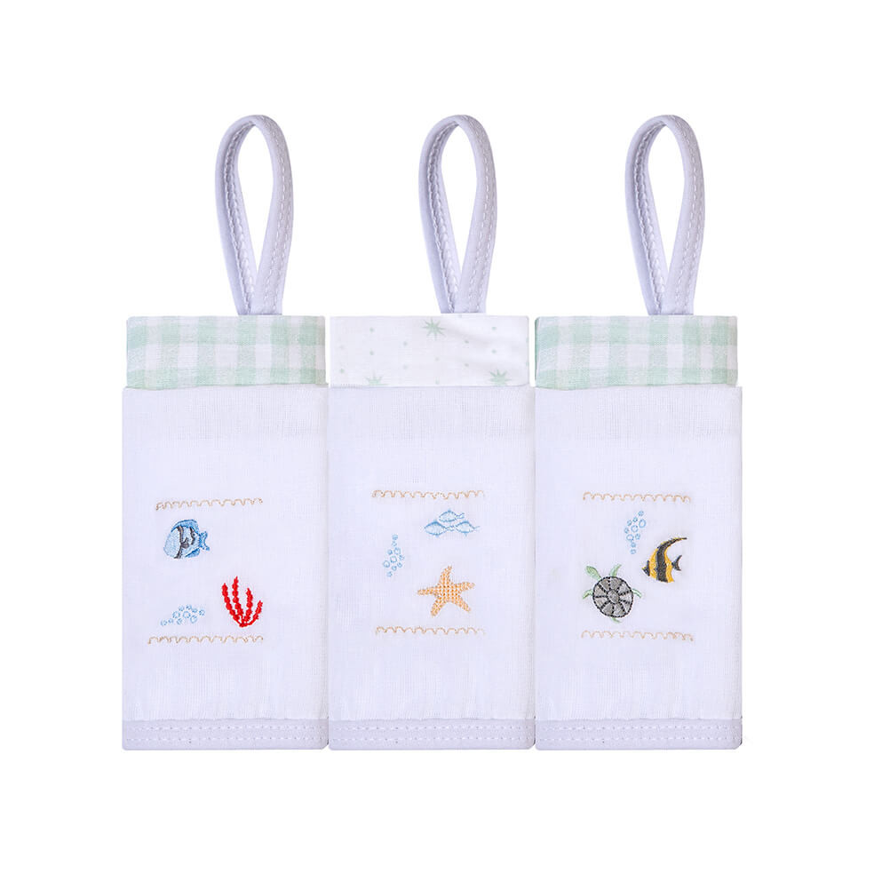Kit Pano De Boca Bordados Papi Prendedor Mar - 3 Peças em Oferta na Shopee