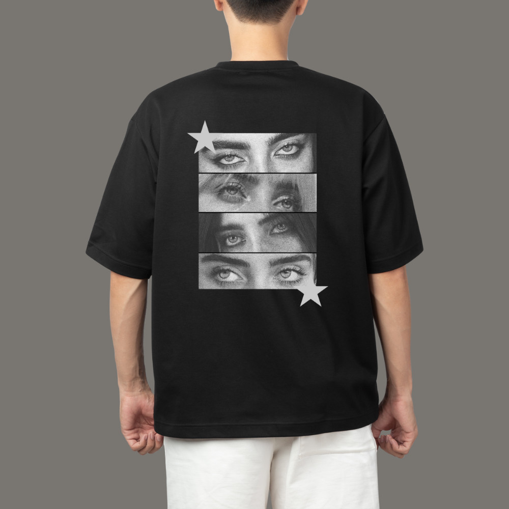 Camisa100% Algodão Famosa Streetwear Camiseta Cantora Olhos 30.1 Fio Penteado Blusa Estilo Oversized Envio Rapido 