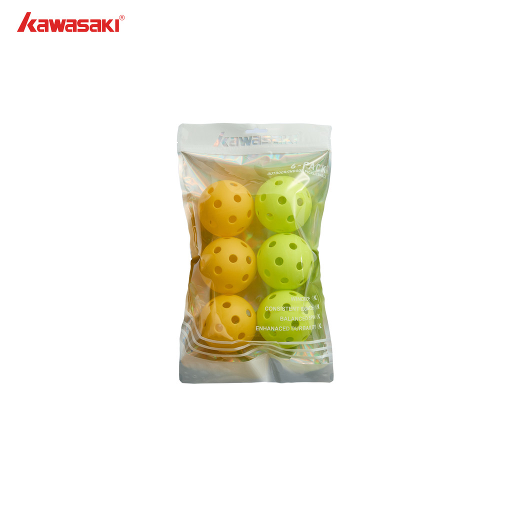 Kawasaki 6PCS Bolas Indoor Pickleball T-26 Sem Vibração Salto Estável Super Durável
