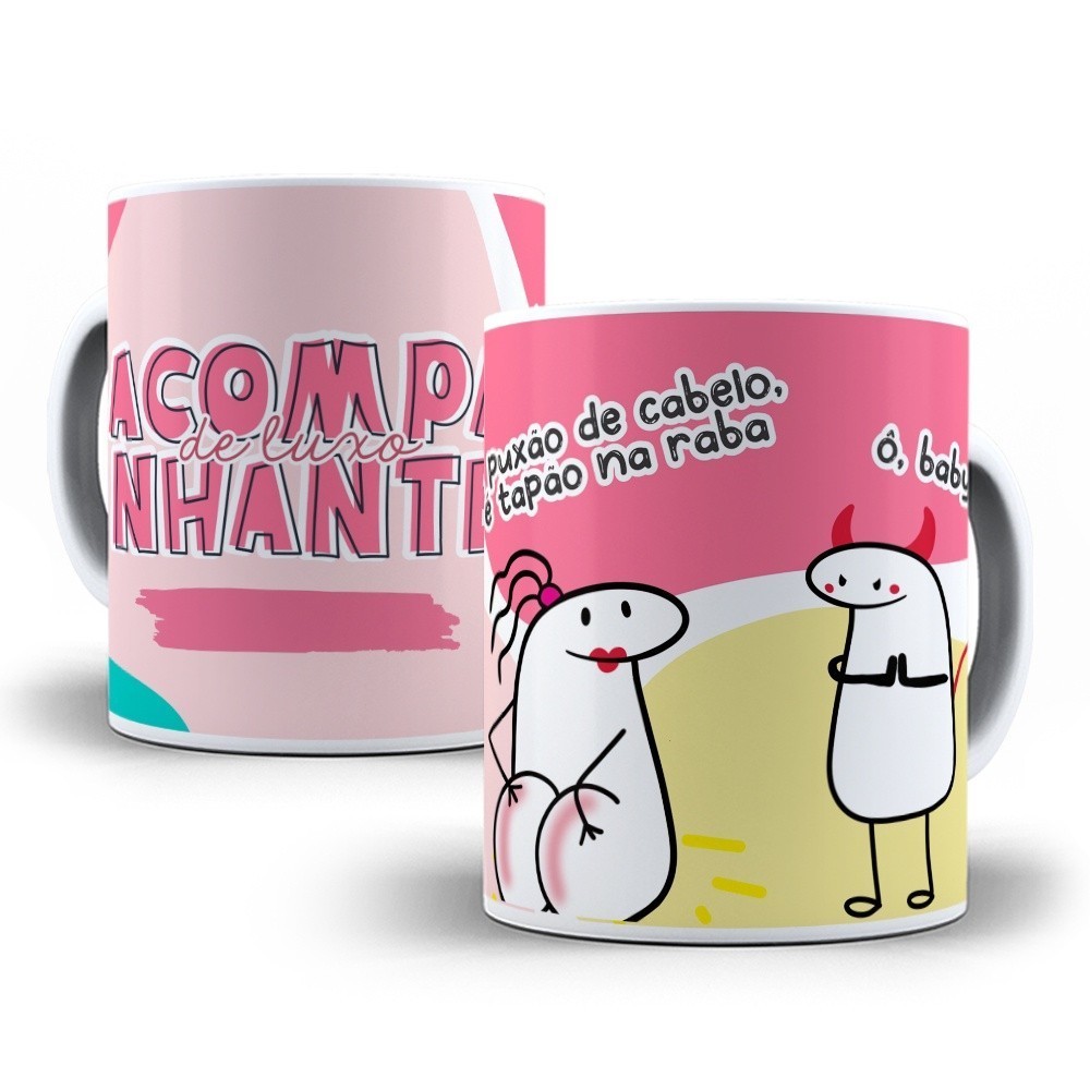 Caneca de porcelana Personalizada Flork Profissão ACOMPANHANTE DE LUXO  325ml - Entrega em 24hs