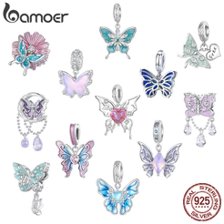 Bamore 925 Prata Esterlina Pingente Borboleta Acessórios Série Pulseira Presente Feminino