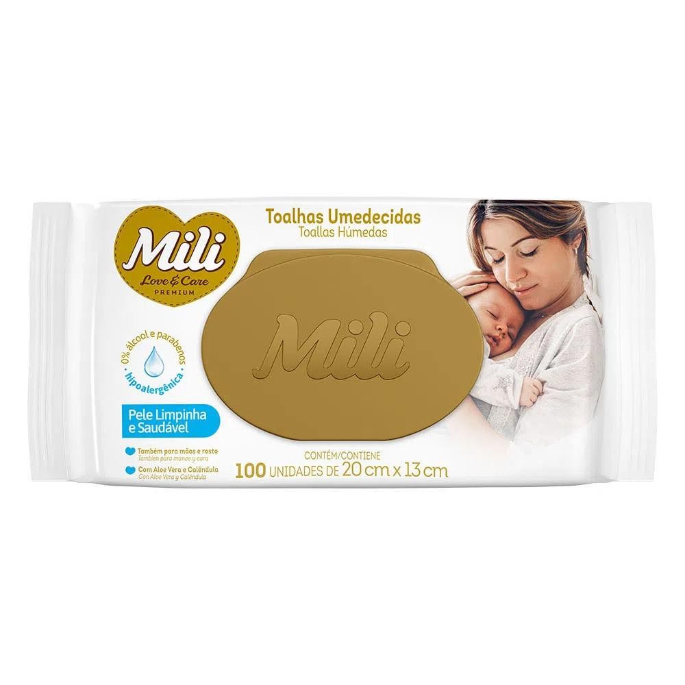 Toalhinhas Umedecidas Mili Love E Care 100Un - Mom & Baby