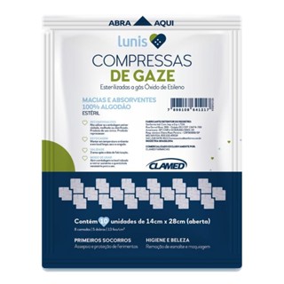 Compressa De Gaze Lunis 10Un – Macia, Estéril E Absorvente em Oferta na Shopee