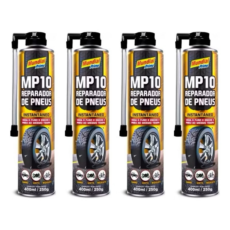 Reparador de Pneus Instantâneo 400ml MP10 Mundial Prime Aerosol em Oferta na Shopee