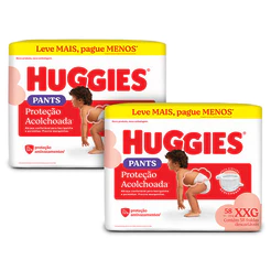 Kit 2 - Huggies Fralda Pants Proteção Acolchoada XXG - 58 Un