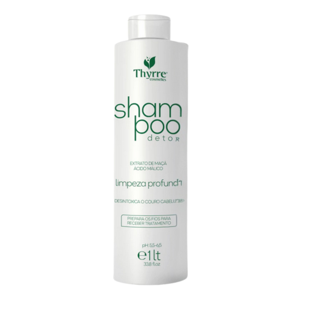 Shampoo Detox 1L Pré Química Não Danifica o Fio Tratamento Capilar Profissional Thyrre Cosmetics