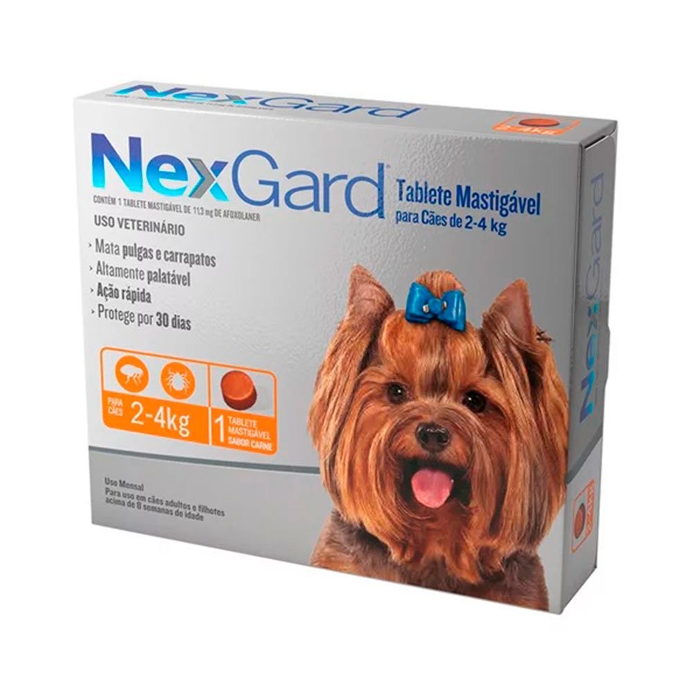 Antipulgas e Carrapatos Nexgard Cães de 2 a 4kg 1 Tablete em Oferta na Shopee