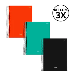 Kit Com 03 Cadernos Universitário 1 Materia Stiff - Jandaia