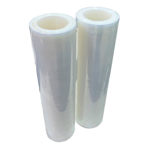 2 Bobina Rolo 5Kg Filme Stretch 500mmx0,25mic Virgem Transparente Alta Resistência Elasticidade