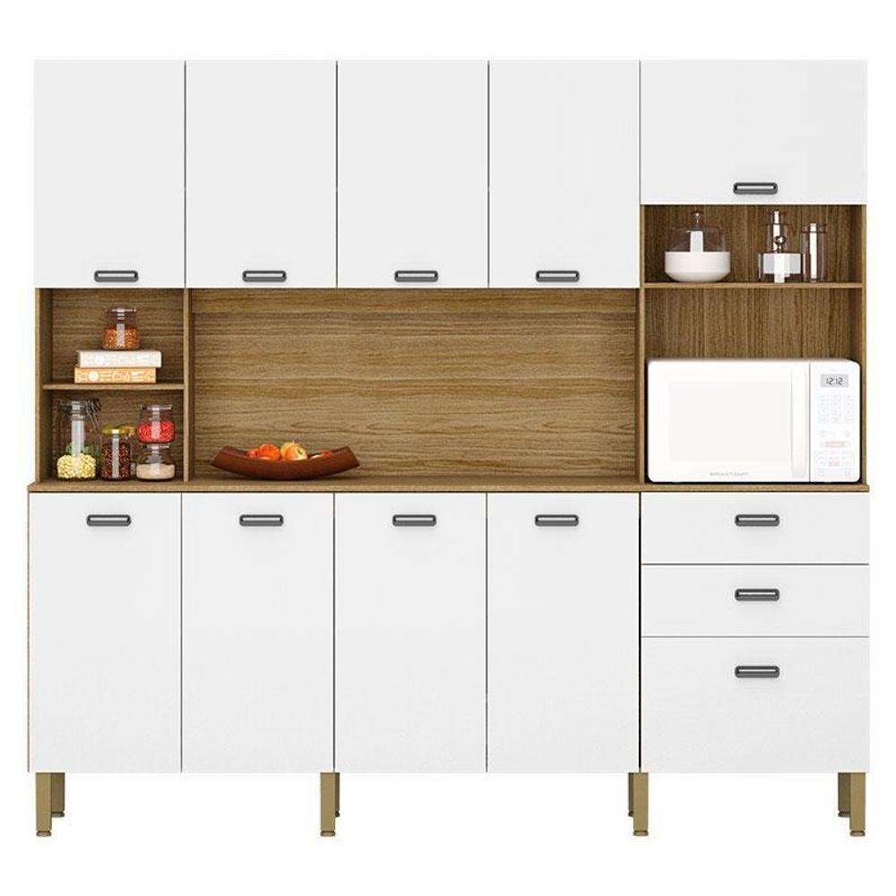Cozinha Intense 10 Portas E 2 Gavetas Freijó Supremo - Kits Paraná em Oferta na Shopee