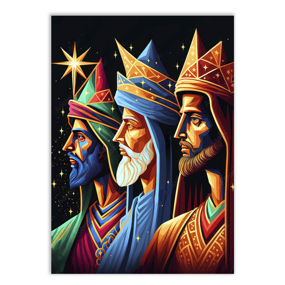 Placa Decorativa Religioso Três Reis Magos Jesus Cristo Decoração Poster Quarto Sala