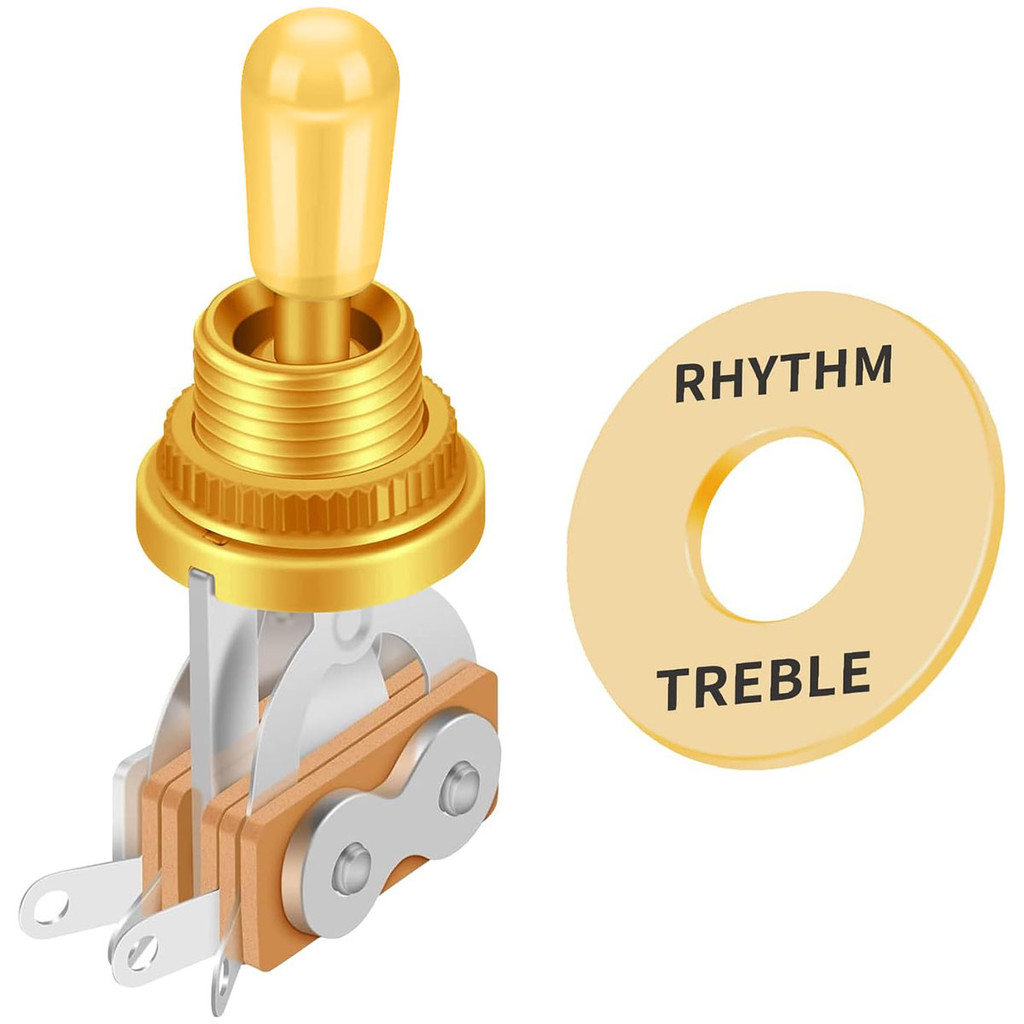 Chave Seletora Swicht 3 Posições Les Paul Knob Em Alumínio + Escudo Plate