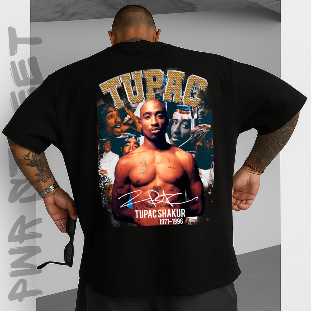 Camiseta camisa oversized estampada 100% algodão streetwear rapper americano costas