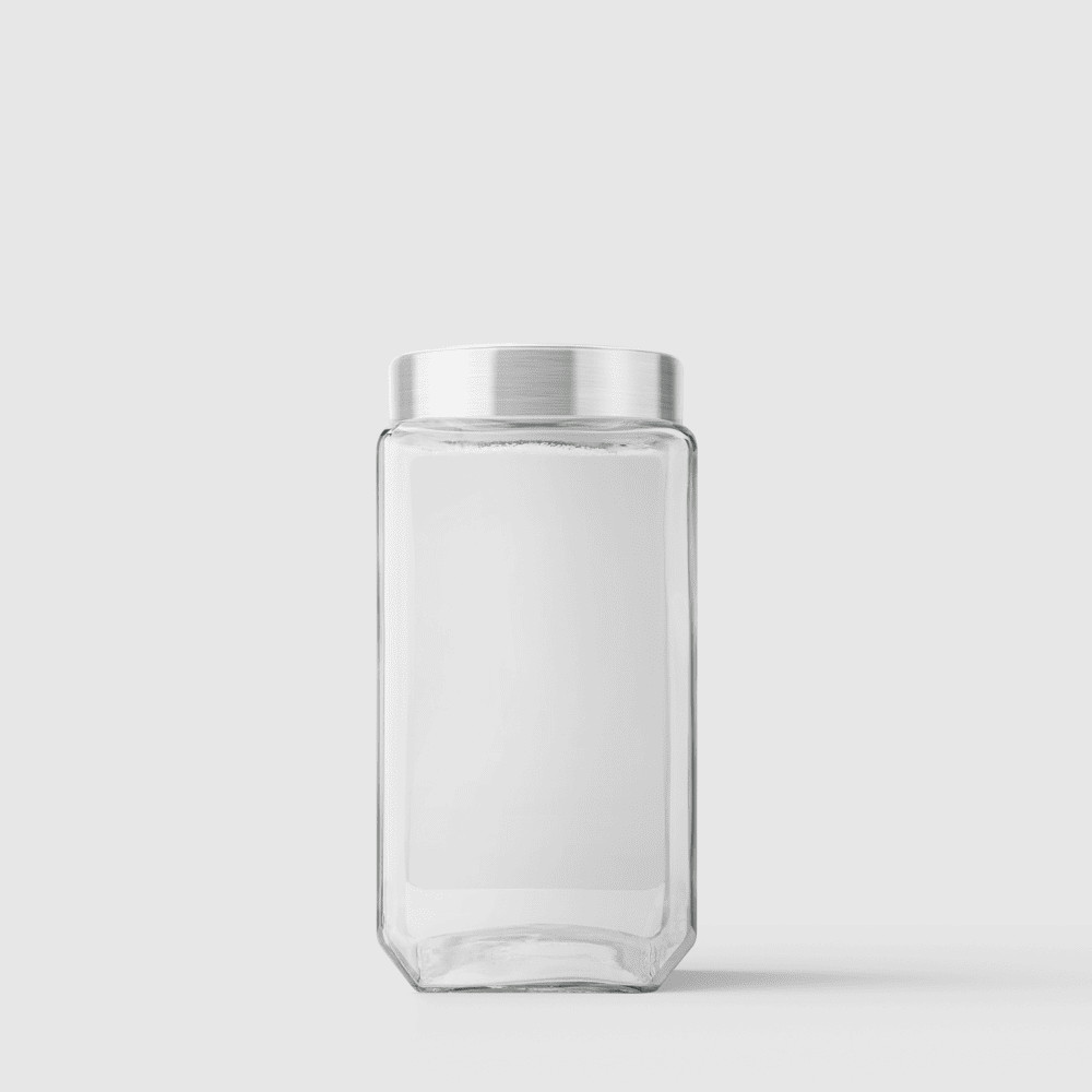 Pote de Vidro Quadrado Collection 2,2L Inox Escovado Invicta - Home & Living