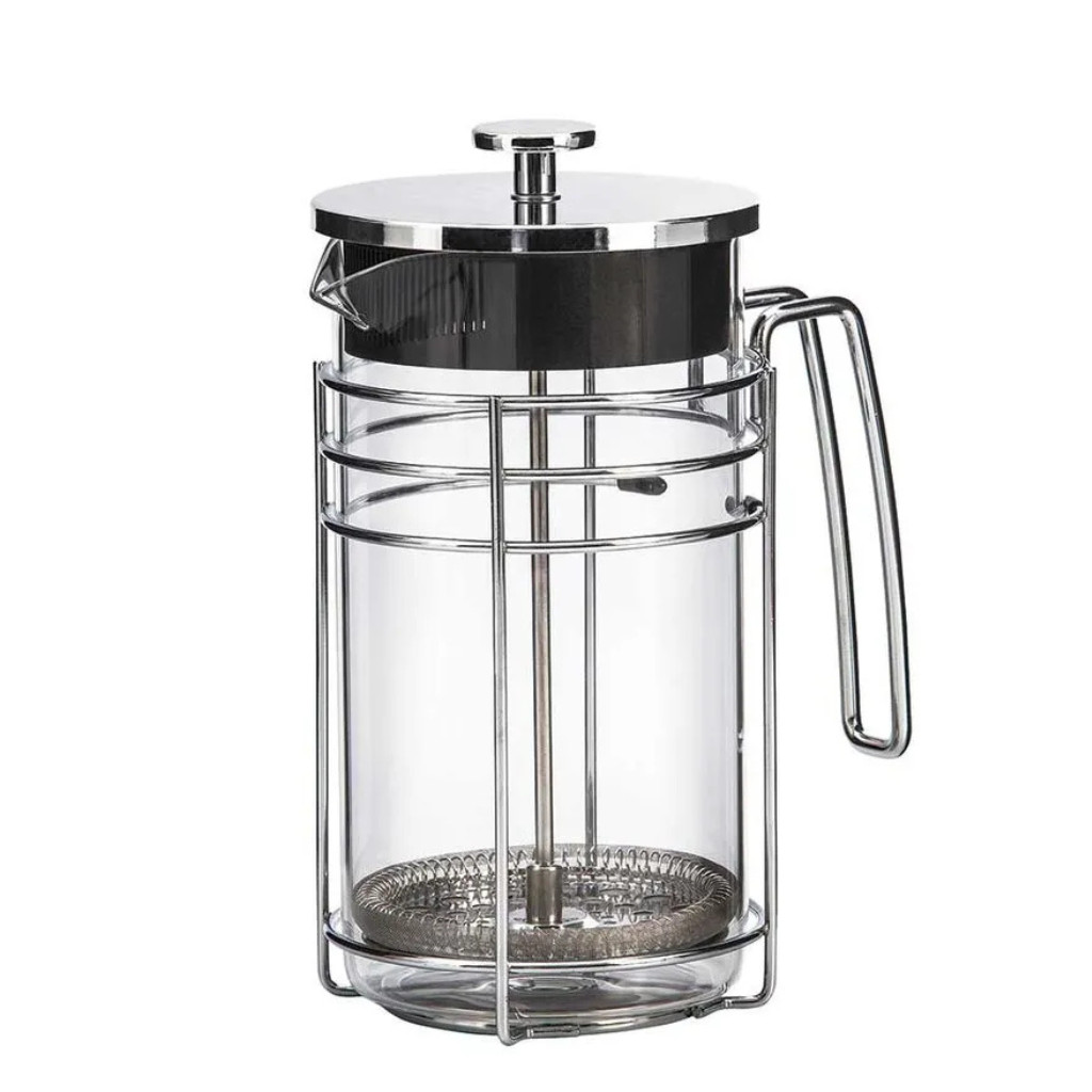 Cafeteira Francesa em Vidro e Aço Inox Prateada 1L - Oxford