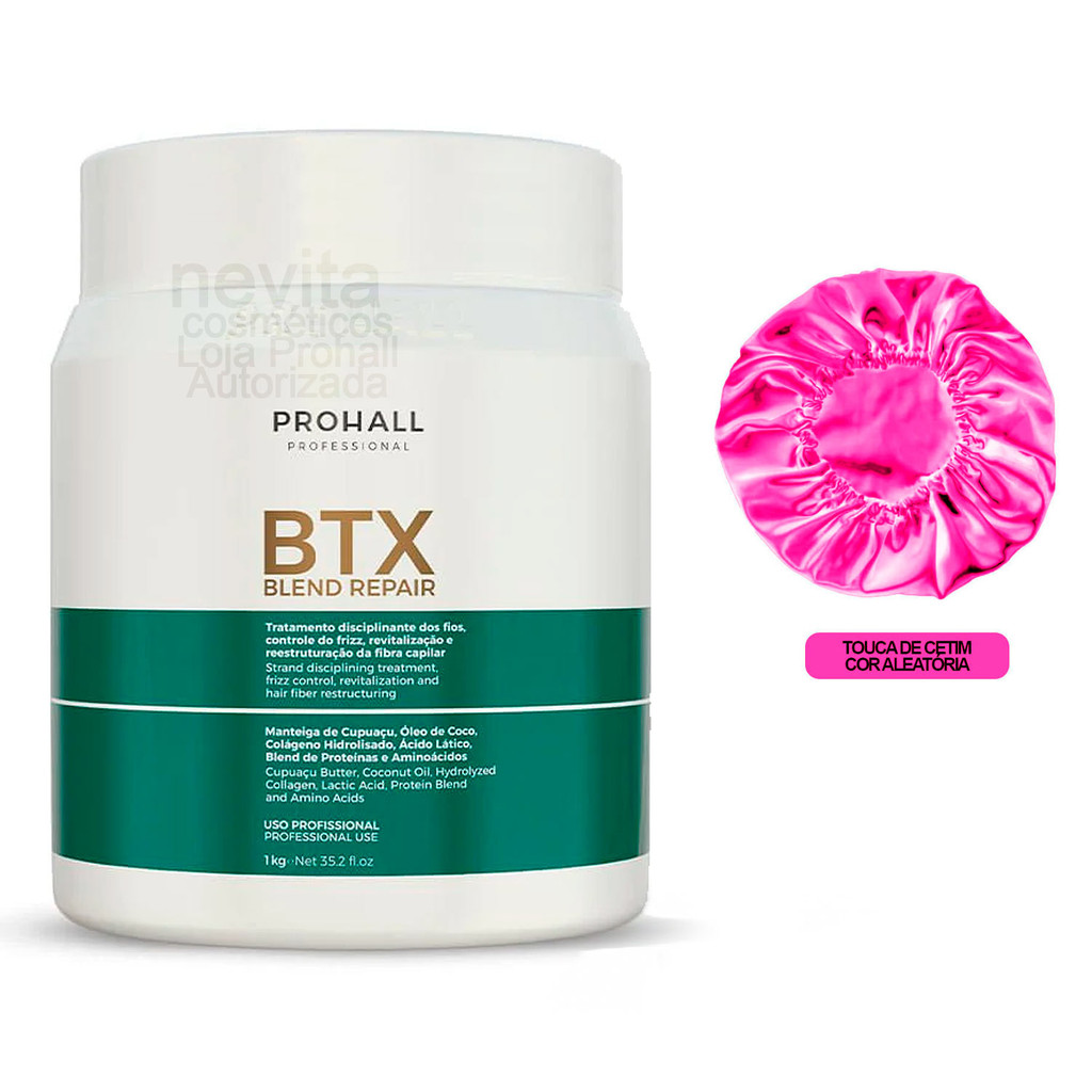 Btox Blend Repair Prohall Reduz Frizz Dá Brilho 1kg +Touca