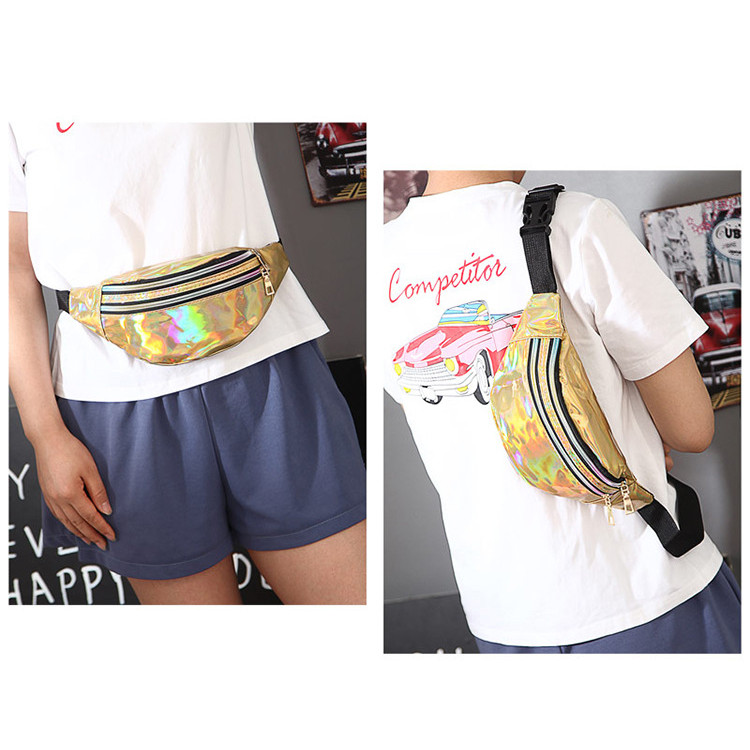Nova Bolsa De Cintura A Laser Para Corrida Mulheres , Peito Crossbody Praia Reflexiva Ao Ar Livre Dinheiro Personalizada — imagem 2 de 2