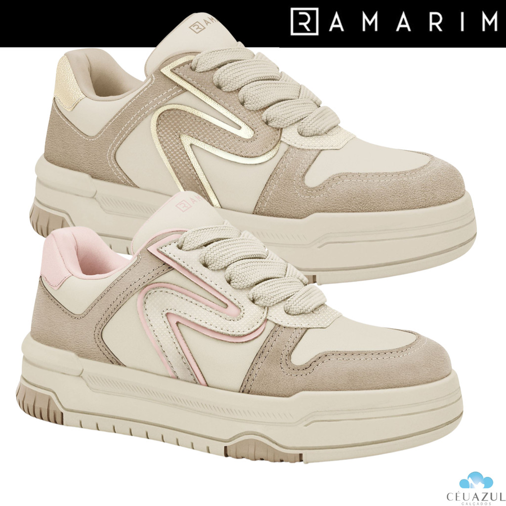 Tênis Casual Feminino Ramarim Chunky  Detalhes Metalizados