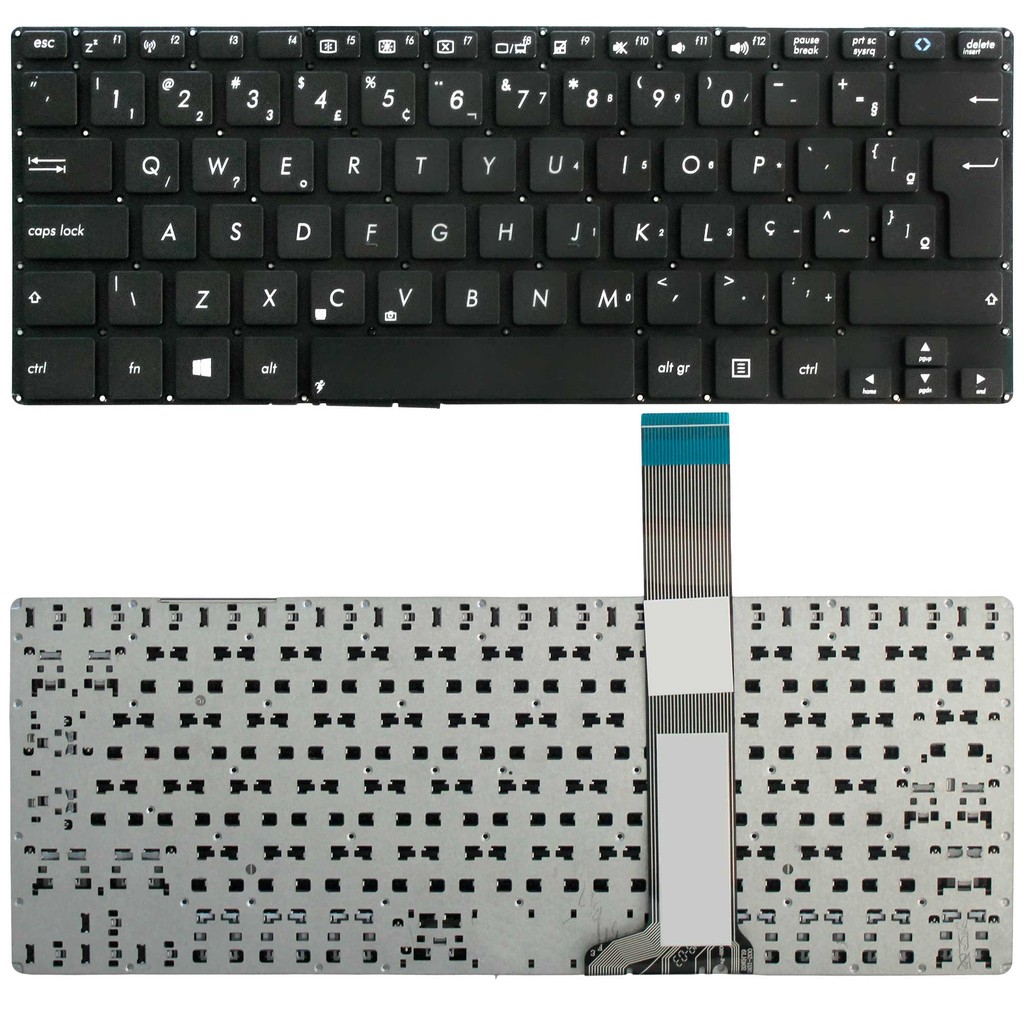 Teclado Compatível Com Notebook Asus Vivobook S300 S300c S300ca Layout Br Abnt2 Com Ç Preto