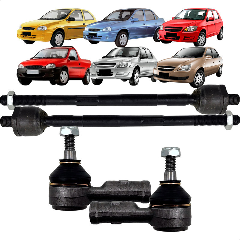 Kit Barra Axial Terminal Direção Hidráulica GM Celta Corsa Classic Corsa Prisma Tigra 1994 A 2015