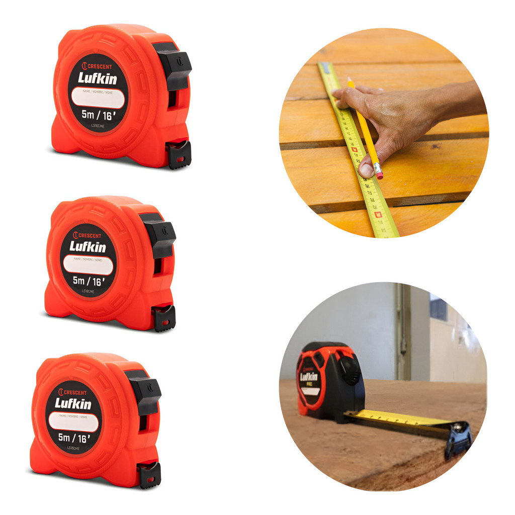 Kit 3 Trena 5m Lufkin Duravel Profissional Metro C/ Trava