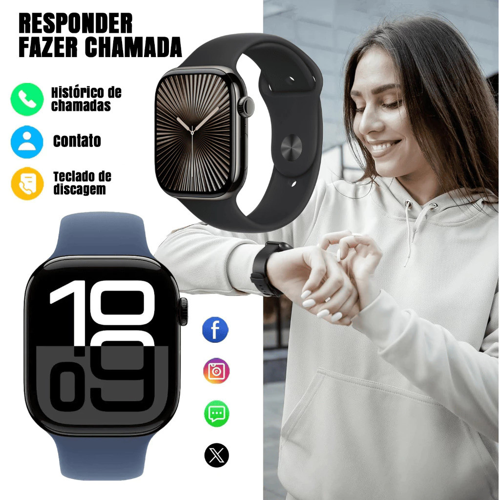 Smartwatch Relógio Inteligente Para Homens E Mulheres universal 2025 original Novo s10 pro 45MM Esportivo EKML