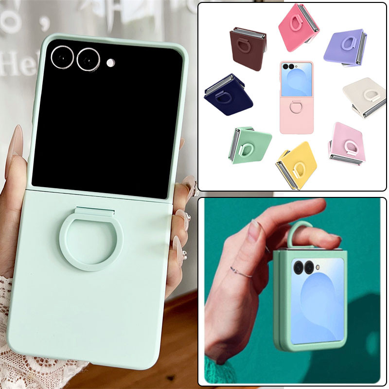 Fino Gradiente Doce Cor Macio Anel Fivela Caso De Telefone Para Samsung Galaxy Z Flip 7 7FE 6 5 À Prova De Choque Capa T em Oferta na Shopee
