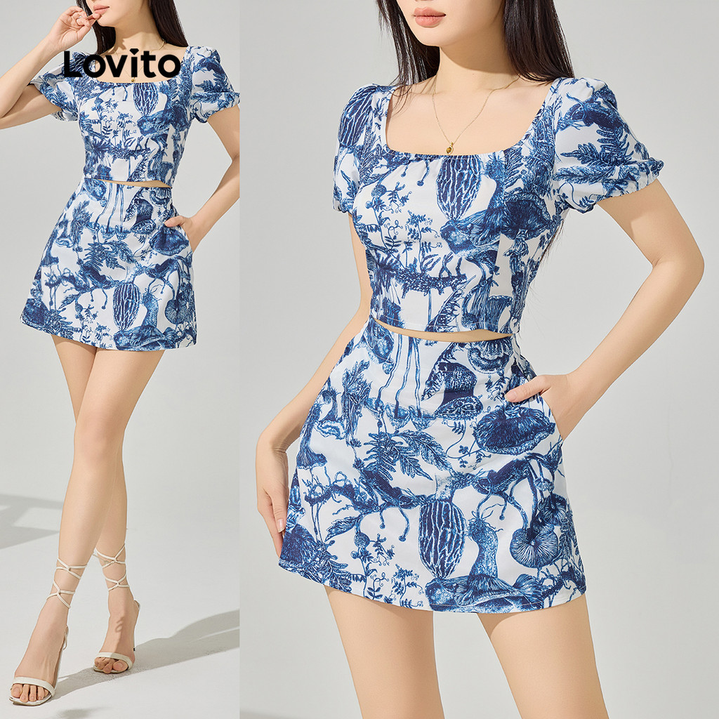 Lovito Conjuntos de Shorts com estampa Boho Paisley para mulheres L123ED356 - Women Clothes