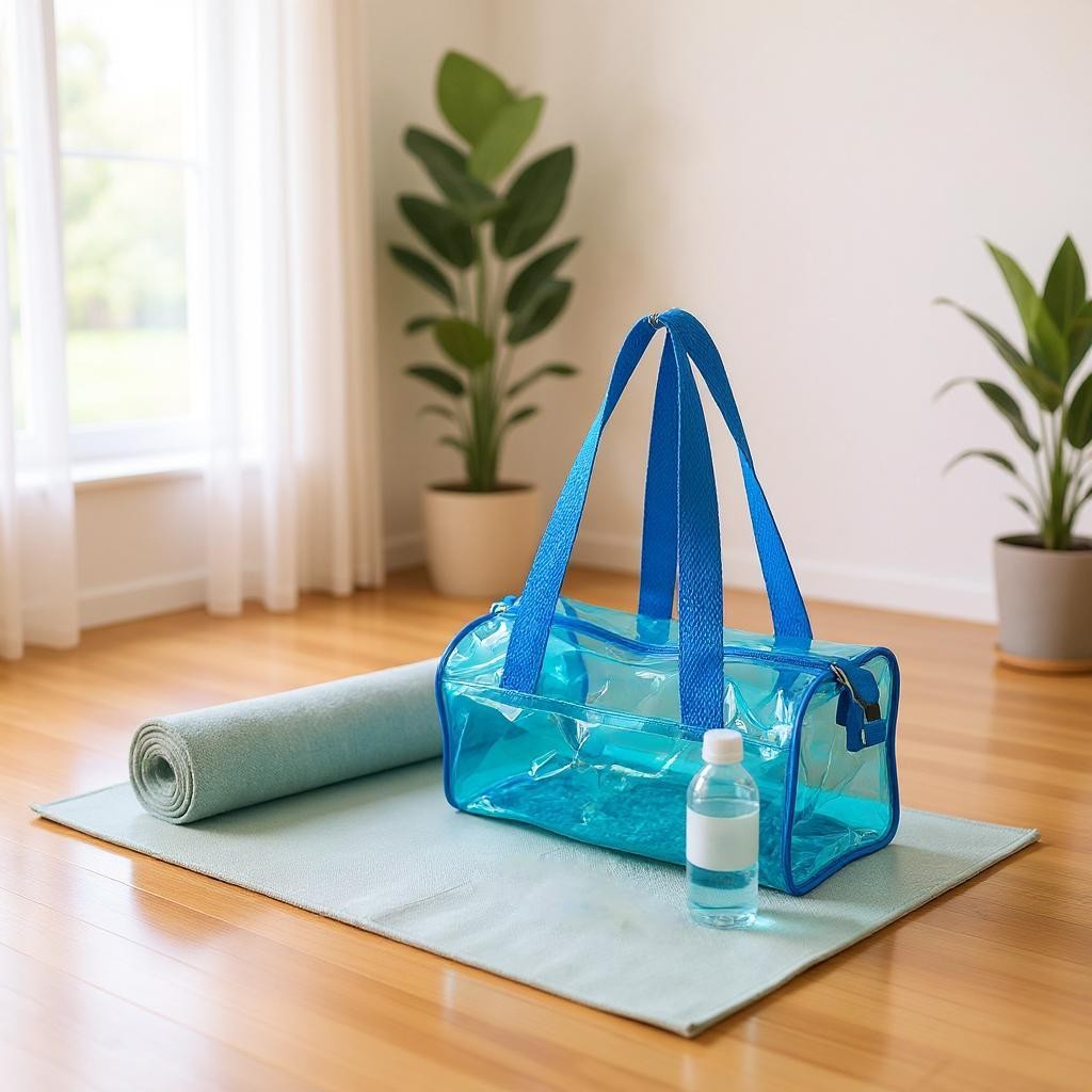 Kit com 10 Unidades de Bolsa Transparente para Natação/Piscina/Balé/Escola/Academia/Trabalho