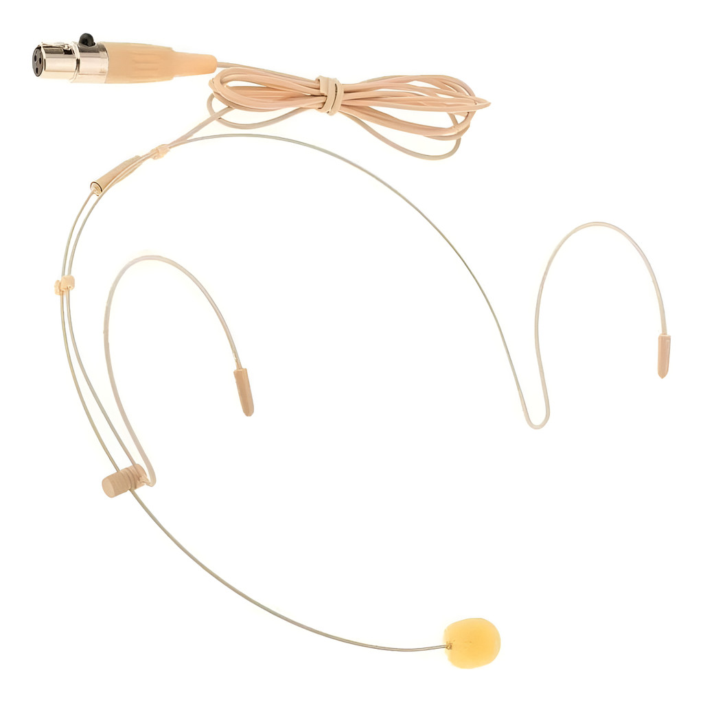Microfone De Cabeça Fio 1m Mini Xlr Cor Da Pele