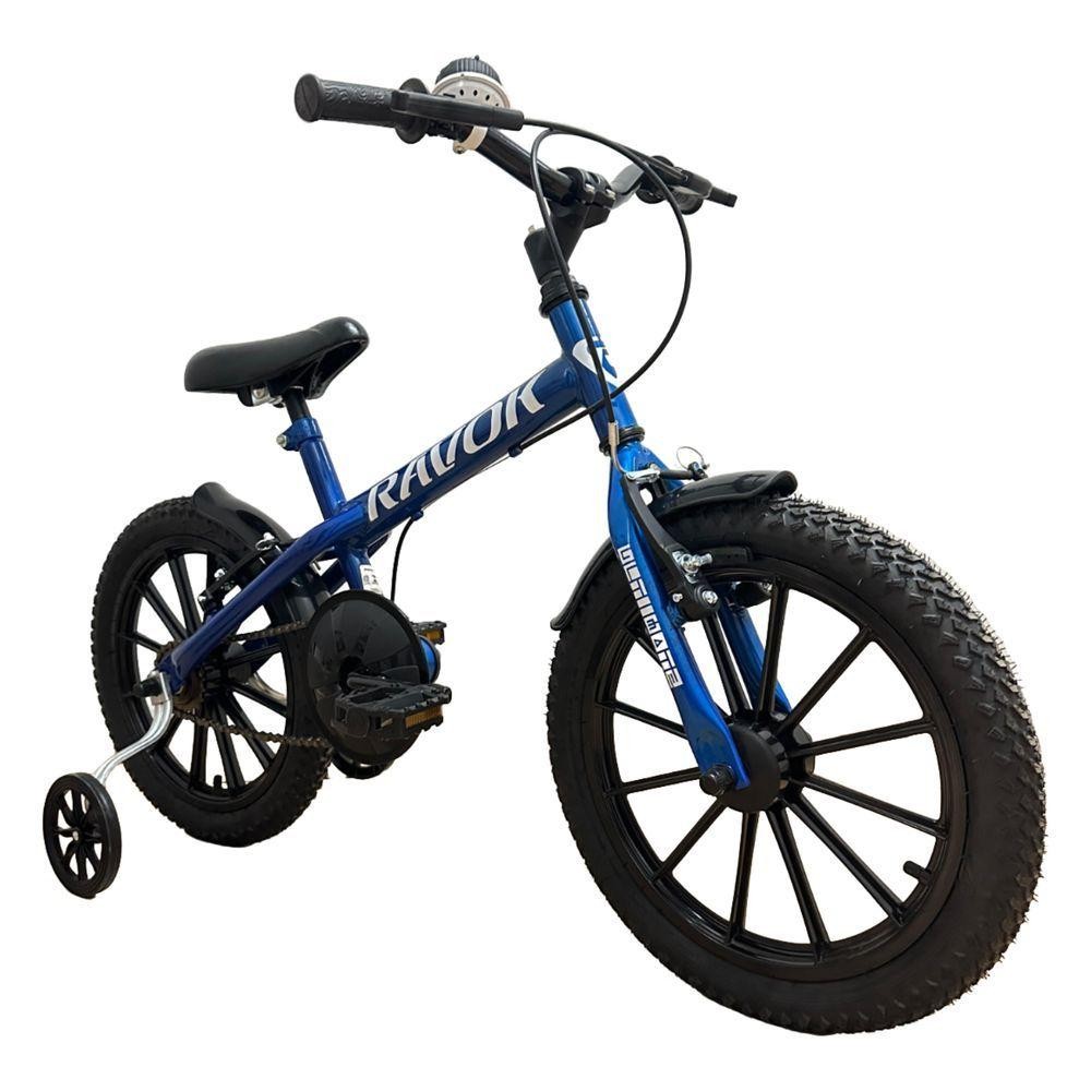 Bicicleta Bike Infantil Aro 16 Ravok Com Rodinhas 3 A 7 Anos Azul