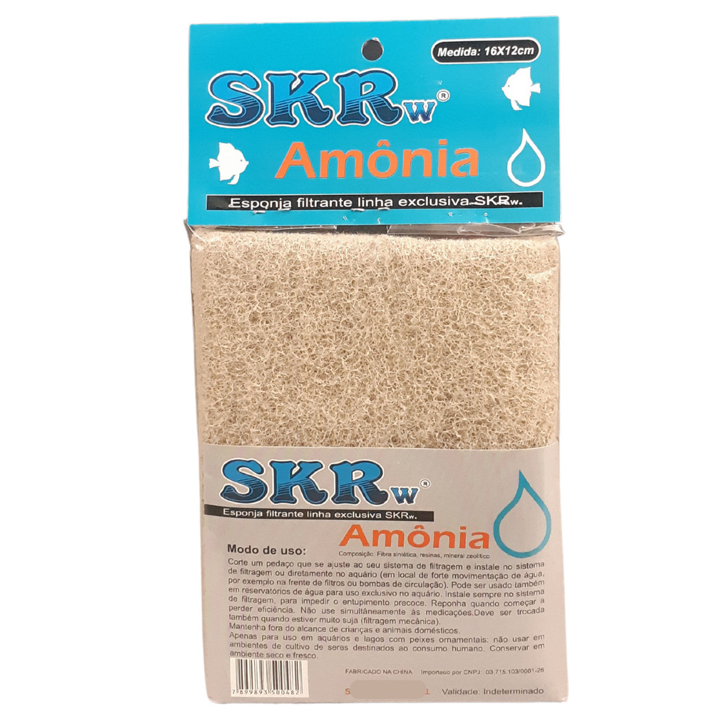 ESPONJA FILTRANTE SKRw REMOVE AMONIA  16X12CM em Oferta na Shopee