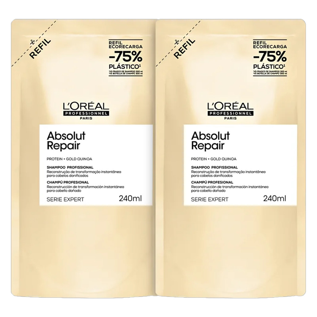 KIT C/2 REFIL SH ABSOLUT REPAIR LORÉAL PROFESSIONNEL 240ML em Oferta na Shopee