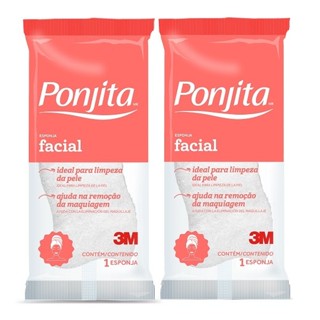 Kit com 2 Esponja de Limpeza Facial Suave Ponjita em Oferta na Shopee