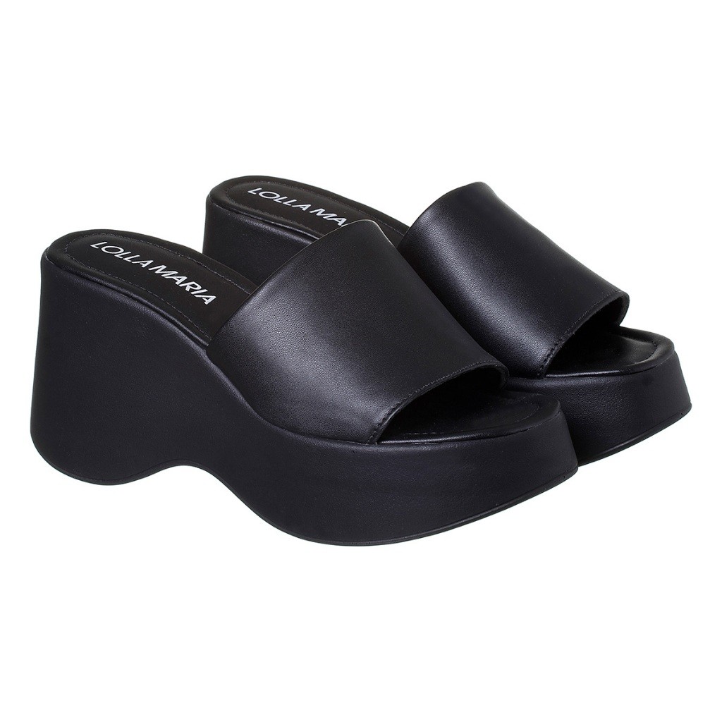 Tamanco Chinelo Feminino Plataforma Slide Médio Calce Fácil Mule Moderna Confortável Macia 34 ao 40