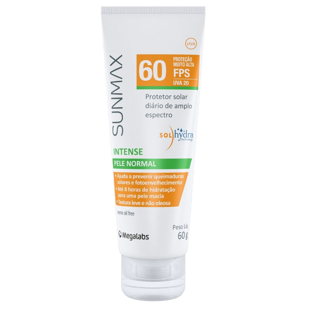 Protetor Solar Sunmax Intense FPS 60 Pele Normal a Seca 60g - Beauty