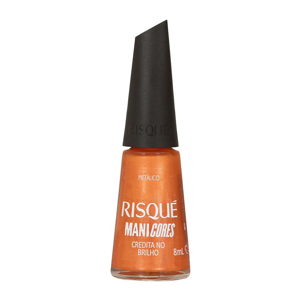 Esmalte Laranja Risqué Manicores Credita No Brilho Metálico 8 ml em Oferta na Shopee