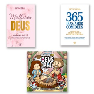 Combo Devocional - Kit com 2 Livros Devocionais + Livro de Colorir em Oferta na Shopee