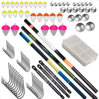 Kit Pesca 3 Vara Telescópica 2,10 Mts Estojo Acessorios boia anzol chumbada polinha kit pesca completo em Oferta na Shopee