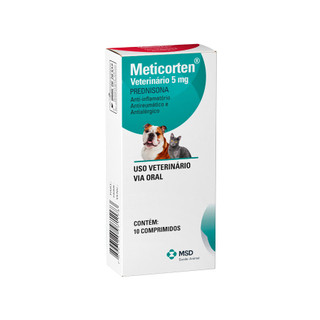 METICORTEN 5 MG ANTI INFLAMATORIO CAES GATOS 10 COMPRIMIDOS