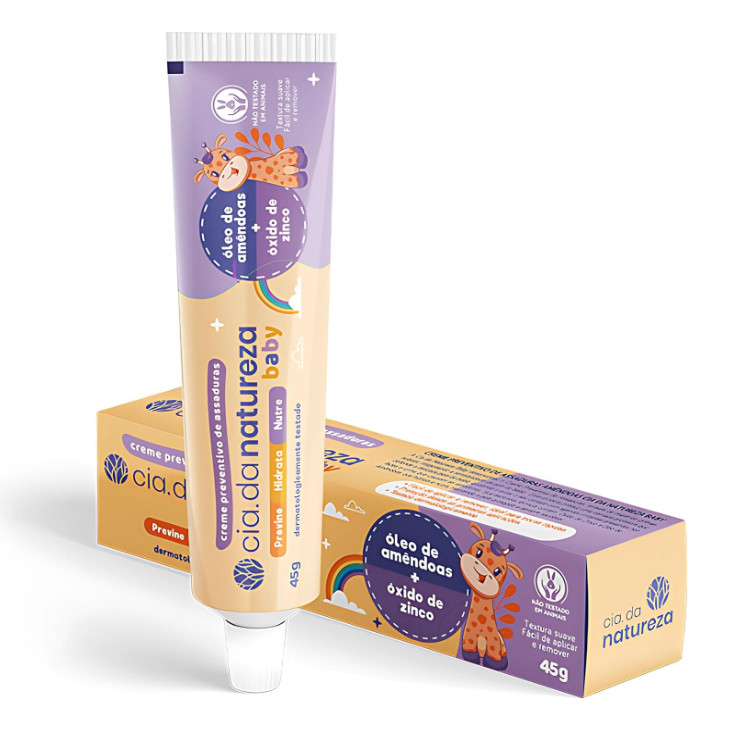 Pomada Para Assadura Óleo de Amêndoas Previne, Hidrata e Nutre 45g - Cia Da Natureza Baby