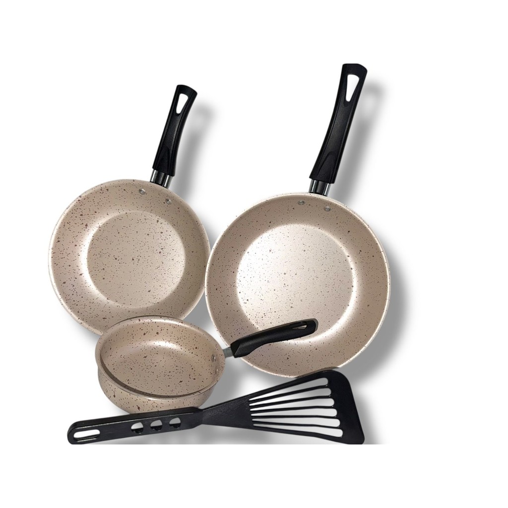Conjunto De Frigideira Teflon granito 3 Peças Antiaderente com Frigi-Ovo Kit de Frigideira