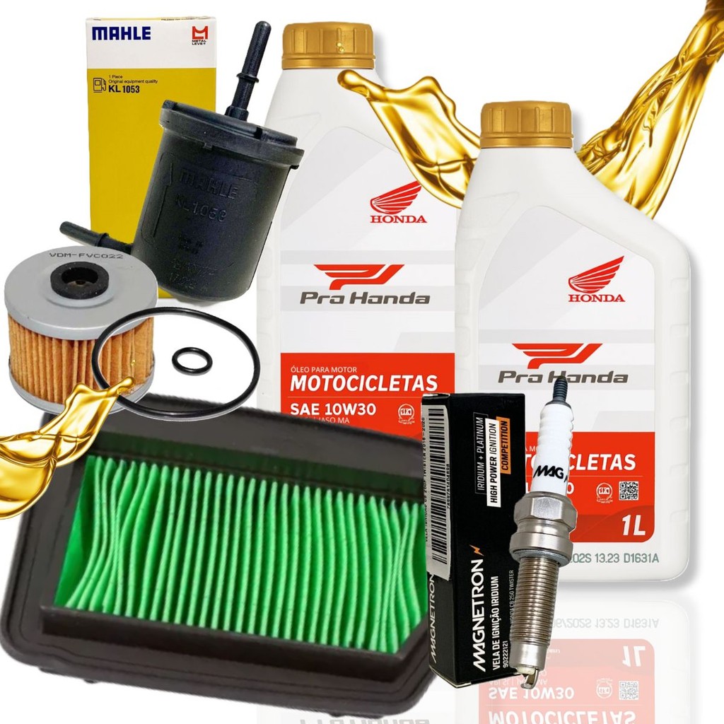 Kit Revisão Cb 300f Twister Óleo Honda 10w30 Filtros e Vela Iridium em Oferta na Shopee