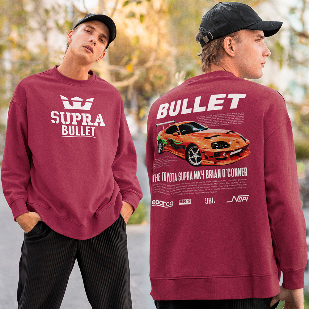Moletom Masculino Supra MK4 Turbo Velozes E Furiosos Blusa De Frio Gola Careca Toyota Brian O'Conner