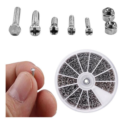 1 Kit 600 Parafusos Porca com Estojo Manutenção Notebook Celular Artesanato Óculos Relógio