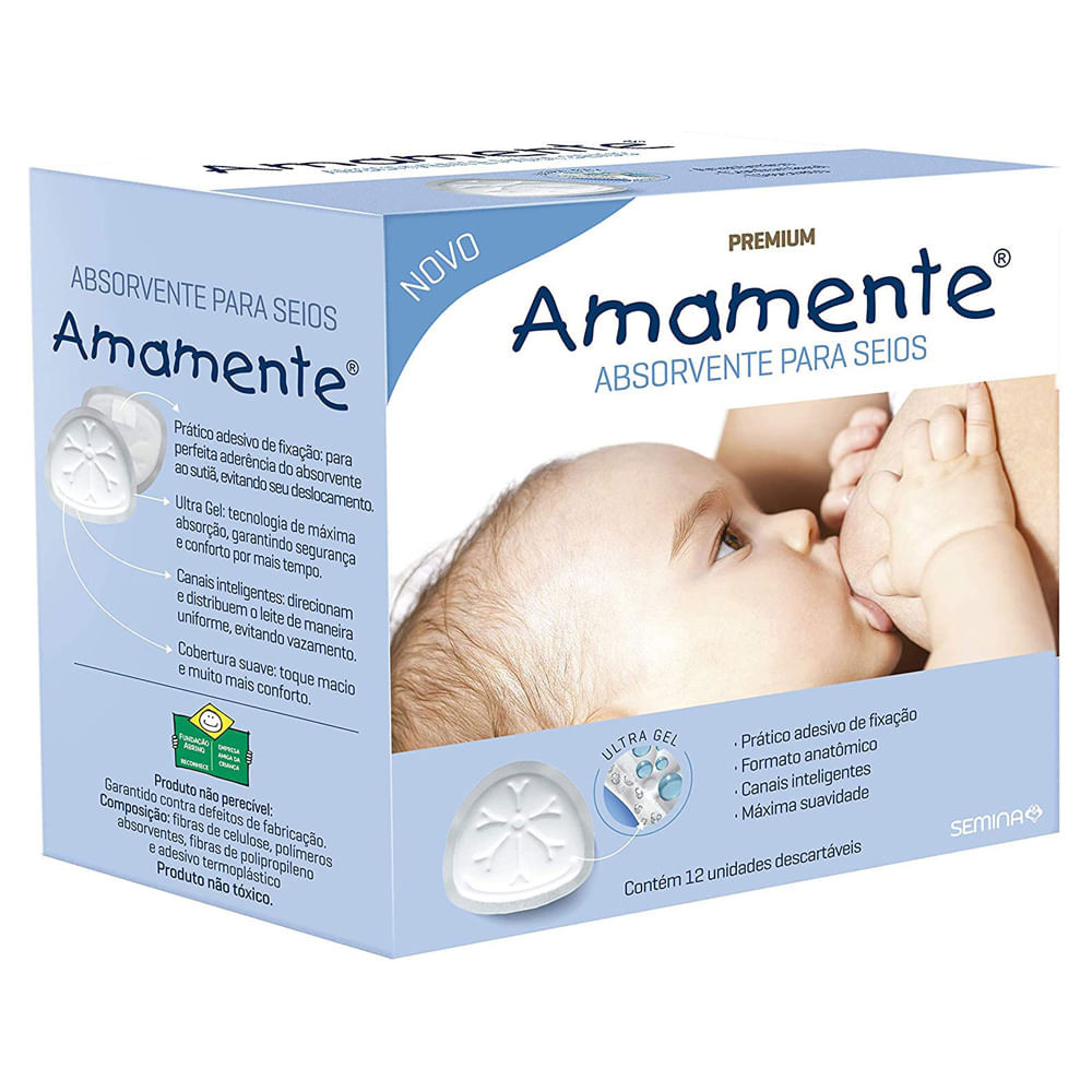 Absorventes para seios Amamente com 12 Unidades em Oferta na Shopee