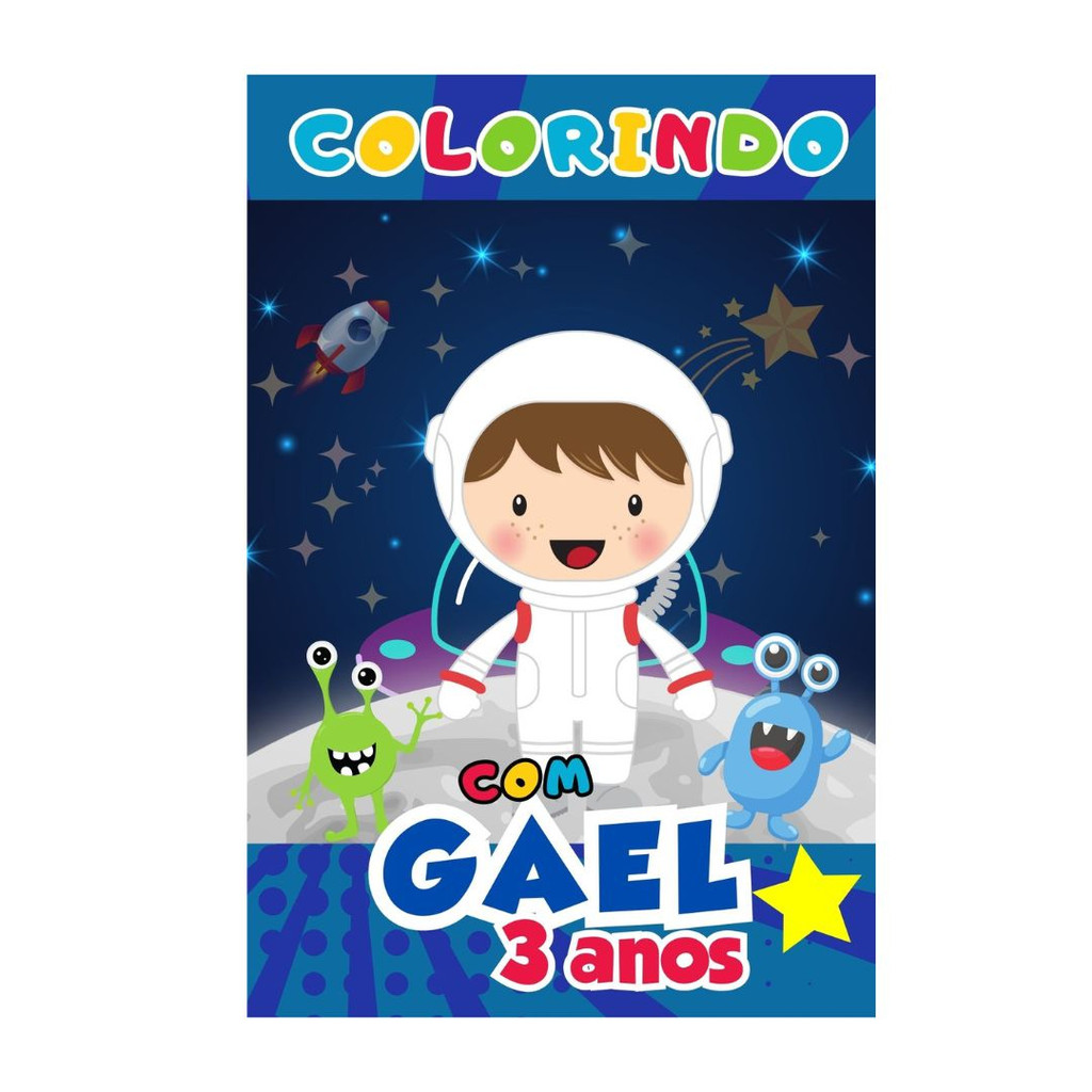 Livro de colorir Astronauta lembrancinha personalizada